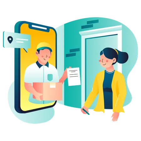 Servicio de entrega puerta a puerta  Illustration