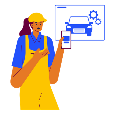 Serviço de carro on-line  Ilustração