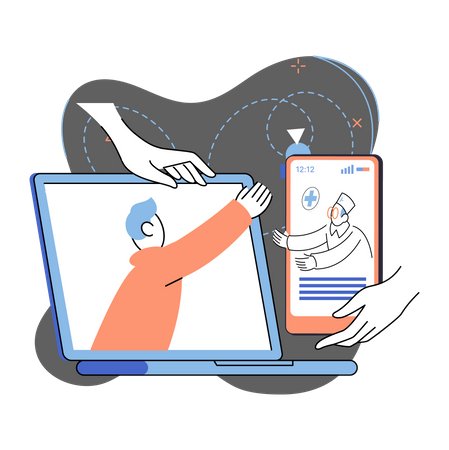 Serviço de consulta médica on-line  Ilustração