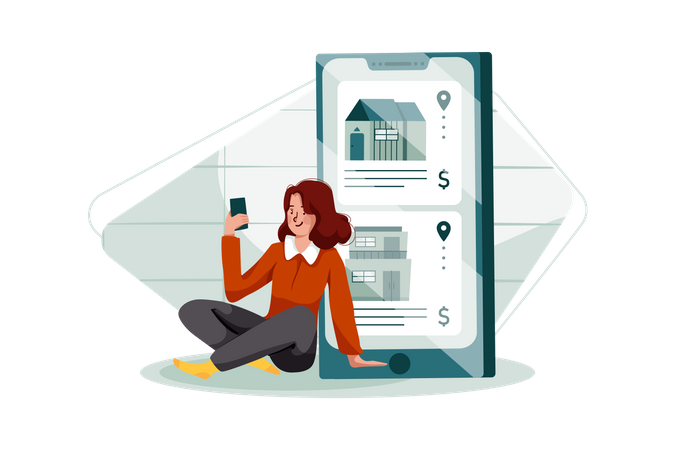 Serviço telefônico para venda de casas  Ilustração