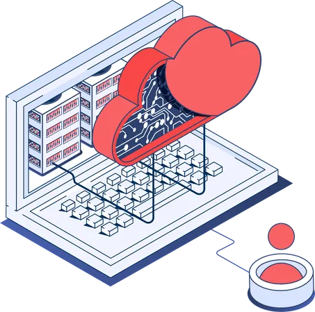 Servidor em nuvem on-line  Ilustração