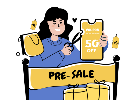 Shopping pre-sale promotion  일러스트레이션