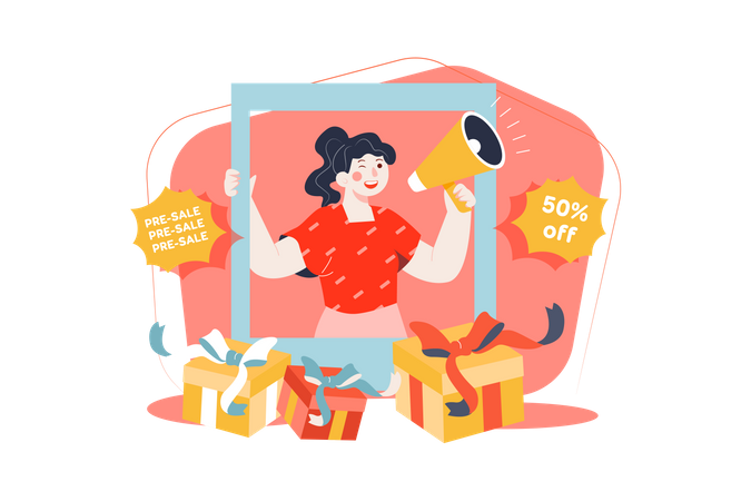Shopping pre-sale promotion  일러스트레이션