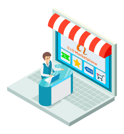 Site de mercado B2B on-line  Ilustração