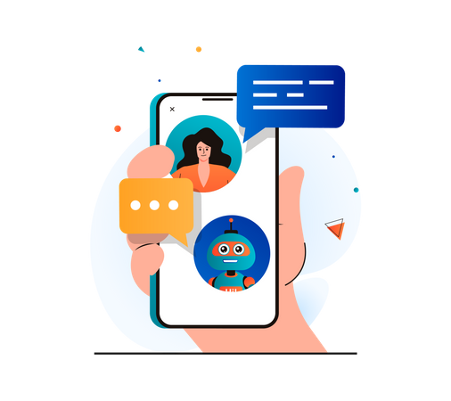 Virtueller Smartphone-Assistent  Illustration