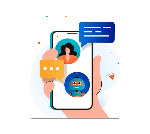 Virtueller Smartphone-Assistent  Illustration