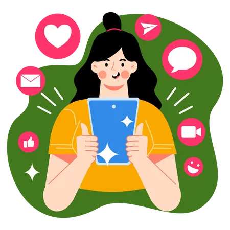 Social media influencer working on marketing  Illustration