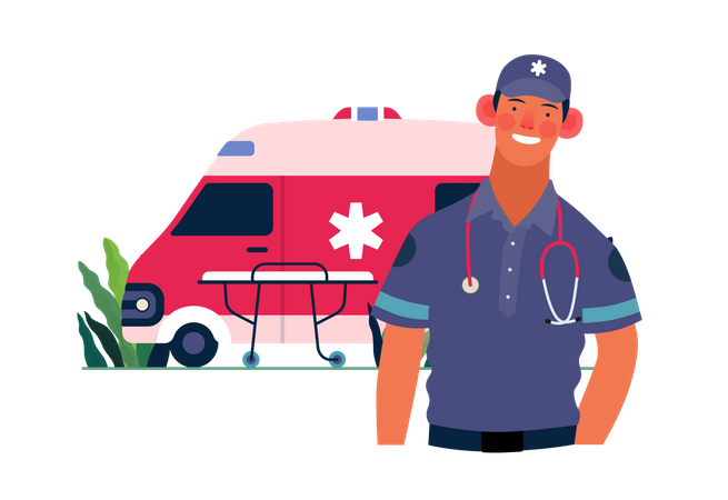 Apoyo medico de emergencia  Ilustración
