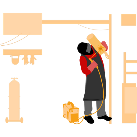 Soudeur portant un masque  Illustration