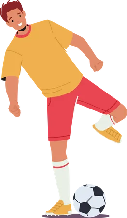 Sportsman playing soccer  イラスト