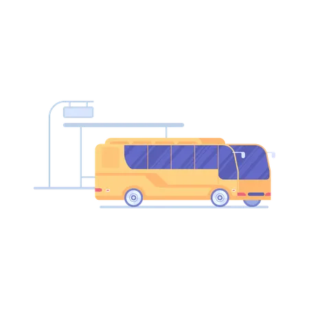 Öffentliche Bushaltestelle der Stadt  Illustration