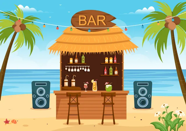 Strandkneipe  Illustration