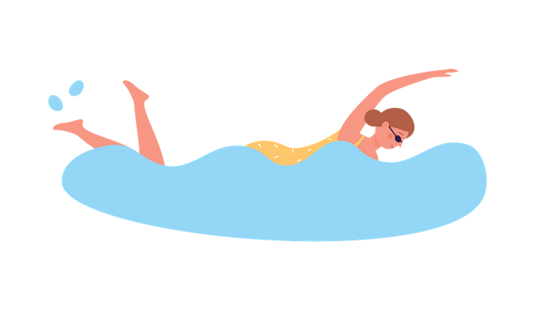 Swimming in water  Illustration