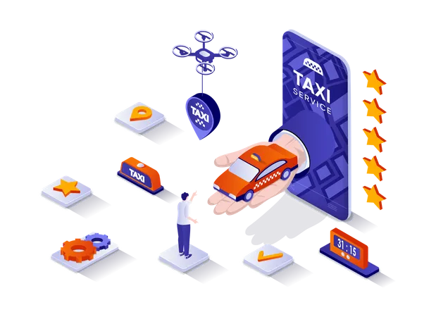 Taxi service  Illustration