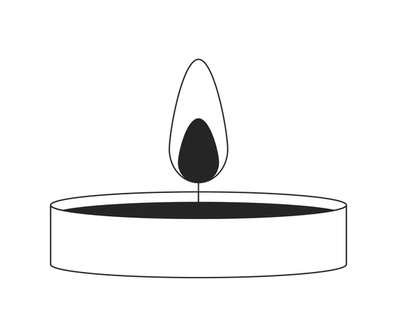 Tealight candle with flame  Illustration