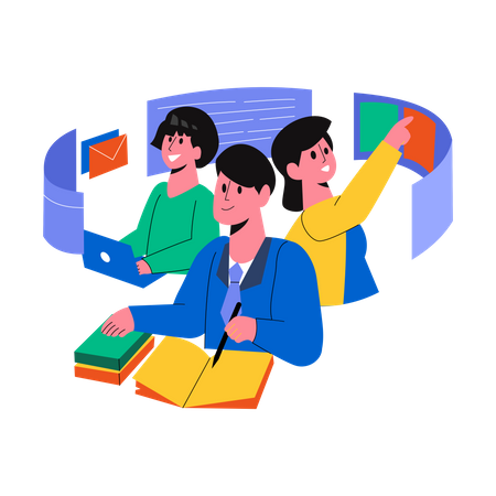 Teamarbeit und Zusammenarbeit  Illustration