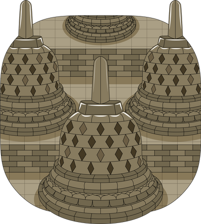 Templo de borobudur  Ilustración