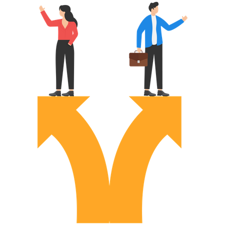 The couple has different opinions  Illustration