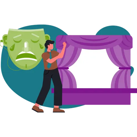 The man is standup comedy theater  Illustration