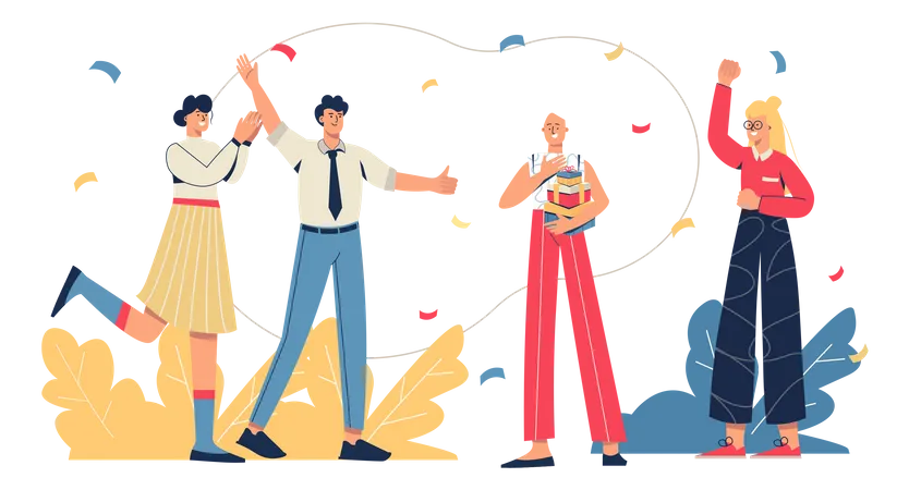 Trabalho em equipe de negócios  Ilustração