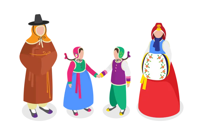 Traditional Korean Clothing  イラスト