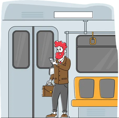 Transport de passagers dans le métro  Illustration