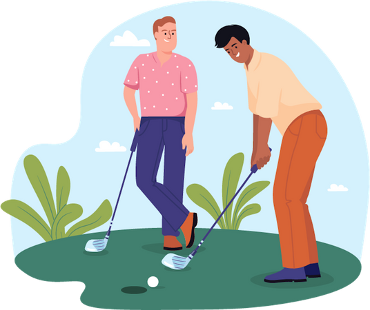 Treinamento de golfe  Ilustração