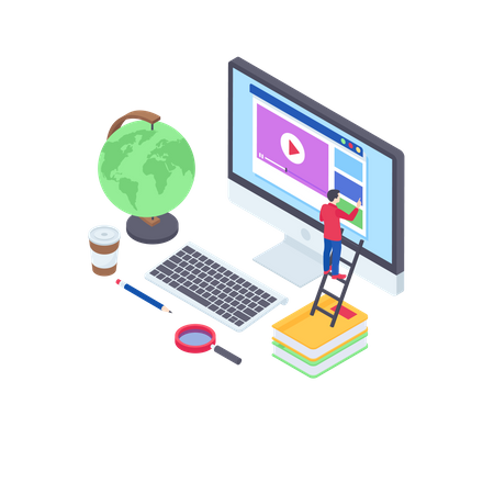 Tutoriais em vídeo educacionais  Ilustração