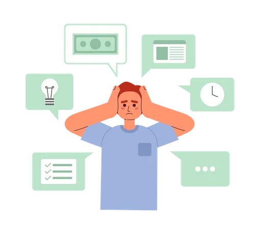 Überfordert durch freiberufliche Arbeit  Illustration