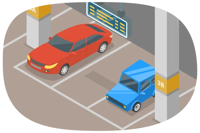 地下駐車場  イラスト