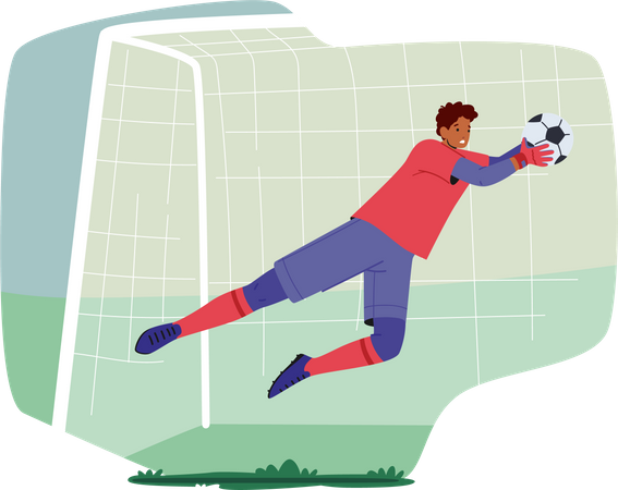 Goleiro usa uniforme de futebol  Ilustração