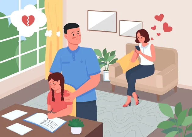 Untreueproblem in der Familie  Illustration