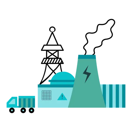 Planta nuclear  Ilustração