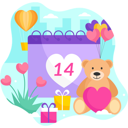 Valentines calendar  Illustration