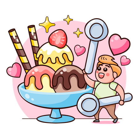 Vanilla Ice Cream  Illustration