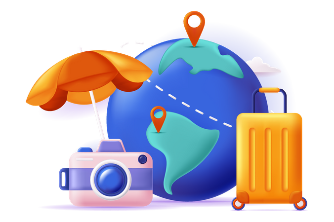 Viajar ao redor do mundo  Ilustração