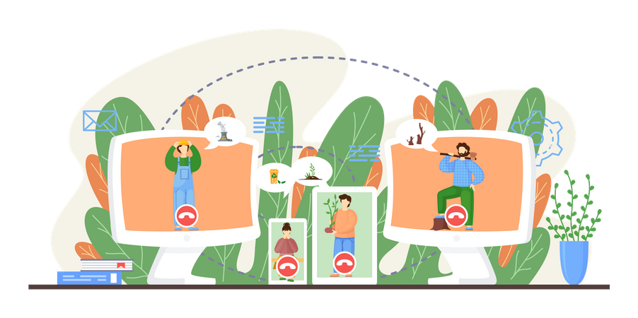 Video Conference  Illustration