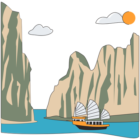 Vietnam - Bahía de Ha Long  Ilustración