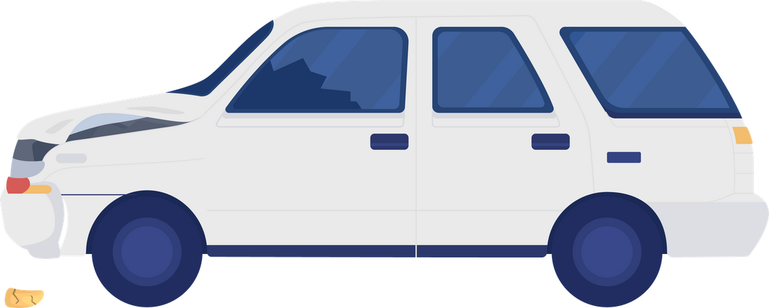 Voiture cassée après collision  Illustration