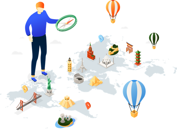 Voyager à travers le monde  Illustration