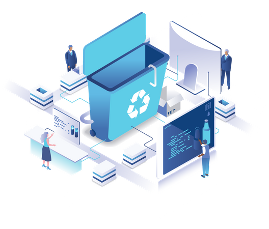 Waste recycling management  イラスト