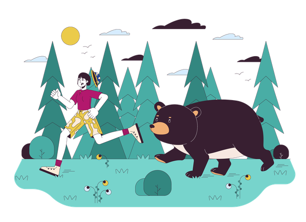 Wild animal encounter  Illustration