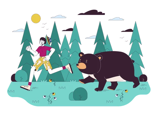Wild animal encounter  Illustration