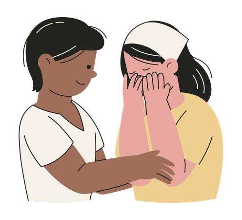 Woman Comforting Her Friend  Illustration