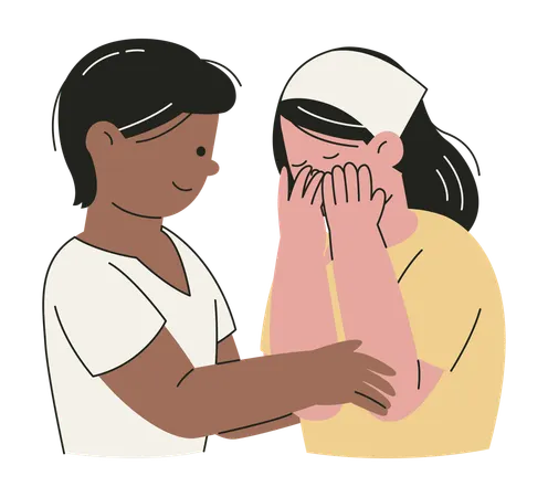 Woman Comforting Her Friend  Illustration