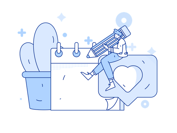 Woman doing appointment coordination  Illustration