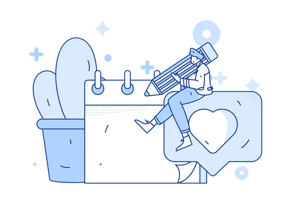 Woman doing appointment coordination  Illustration