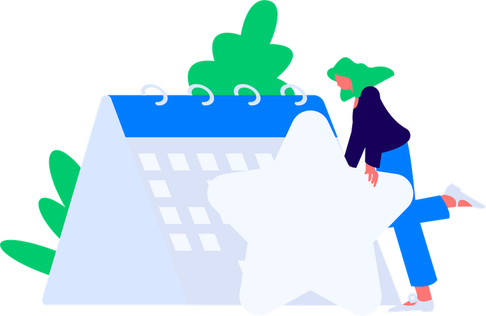 Woman doing Timetable Coordination  Illustration
