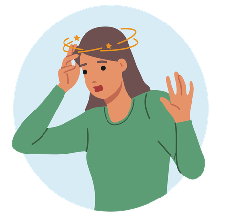 Woman facing mental illness  Illustration