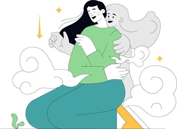 Woman suffers from psychological disorder  Illustration